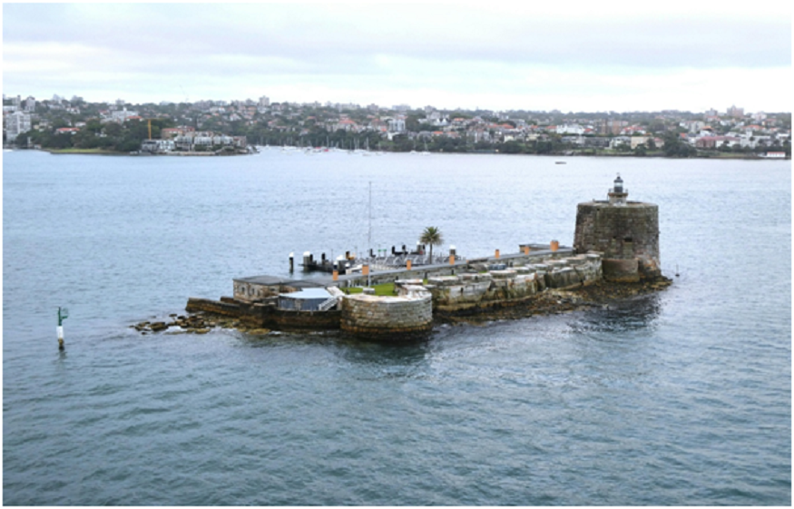 Bird's-eye view of Fort Denison on Sydney Harbour